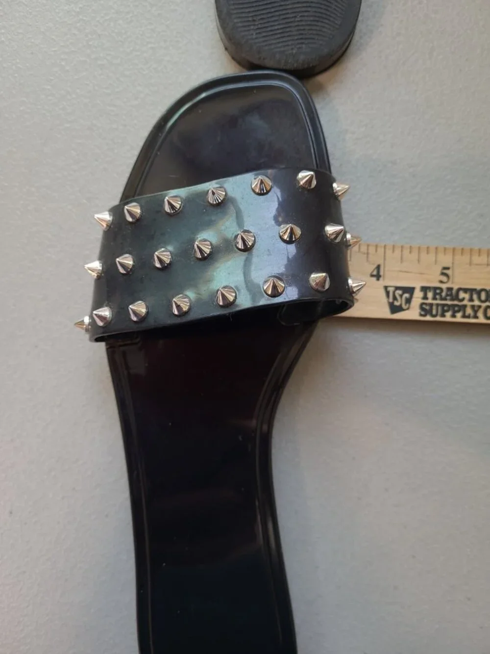 Women's Slide Sandals Size 6 Black Spiked Studded Punk Goth Alternative Slip On